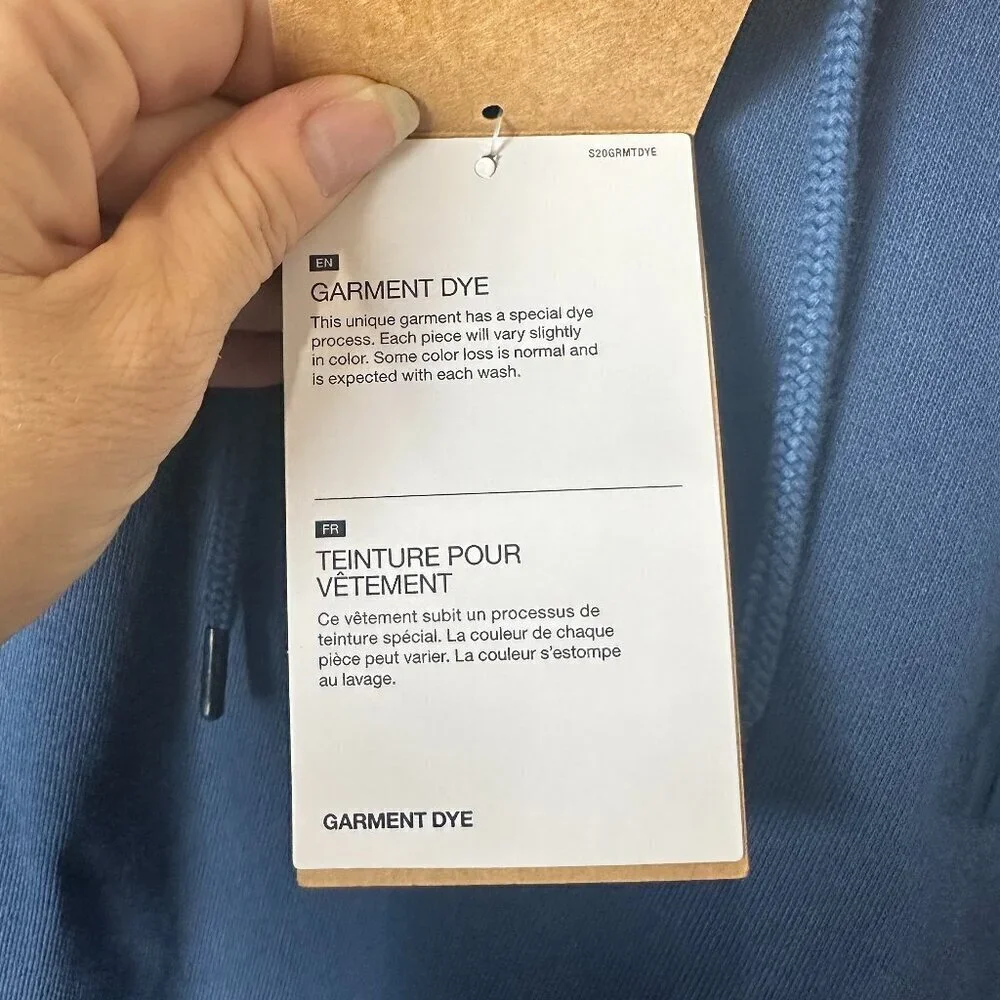 NWT THE NORTH FACE Garment Dye Hoodie Sweatshirt Shady Blue Color Size Large